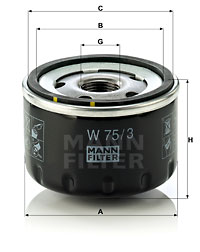 Фильтр масляный Ларгус (двиг K4M, K7M) MANN W75/3 Logan/Duster